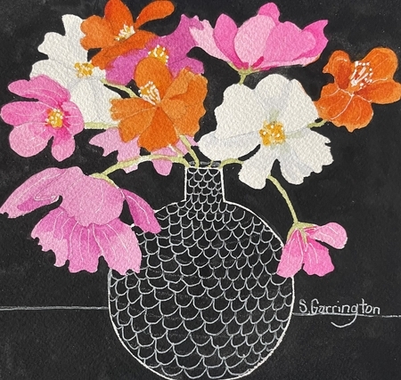 Cosmos In Fish Scale Vase